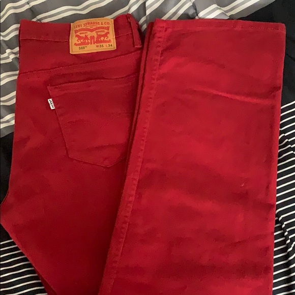 Levi Strauss & CO red jeans W31 L34 - Picture 3 of 6